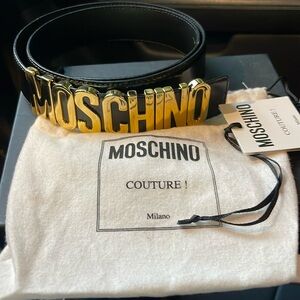 Moschino black and gold belt